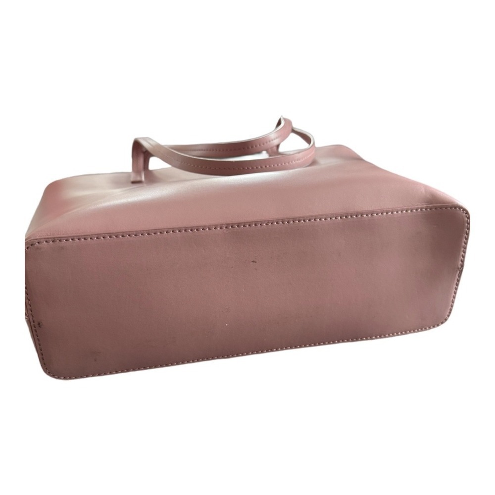Kate Spade Karla Pink Smooth Leather Tote Seton Drive Mauve Sequin Bow Charm - Picture 6 of 9